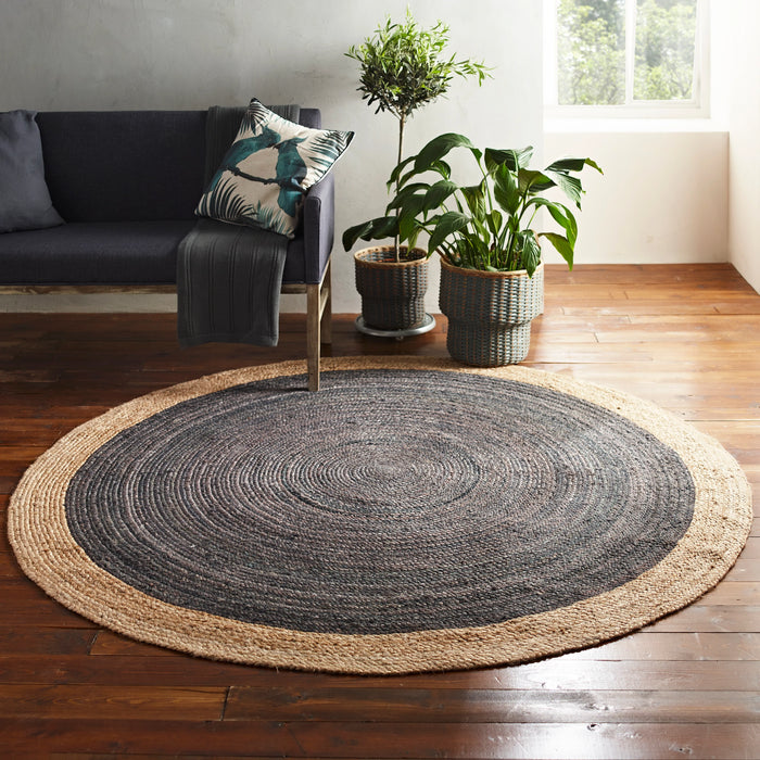 Milano Soft Jute Rug with Coloured Centre