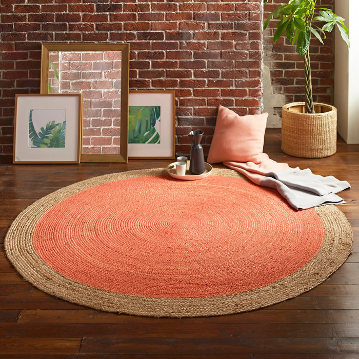 Milano Soft Jute Rug with Coloured Centre