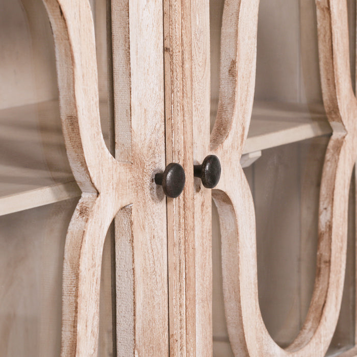 Wooden 2 Door Mango Wood Handcrafted Display Cabinet