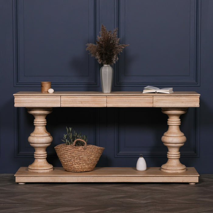 Mango Wood Console Table with Drawers 180cm