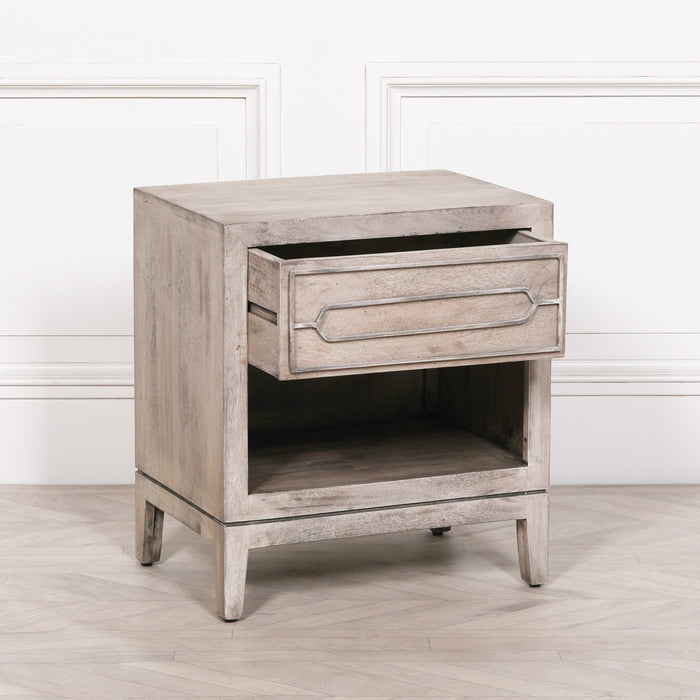 Rustic Mango Wood Bedside with Drawer