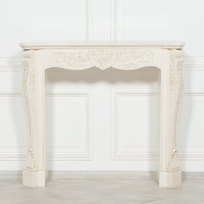 Aged Ivory Carved Fire Surround