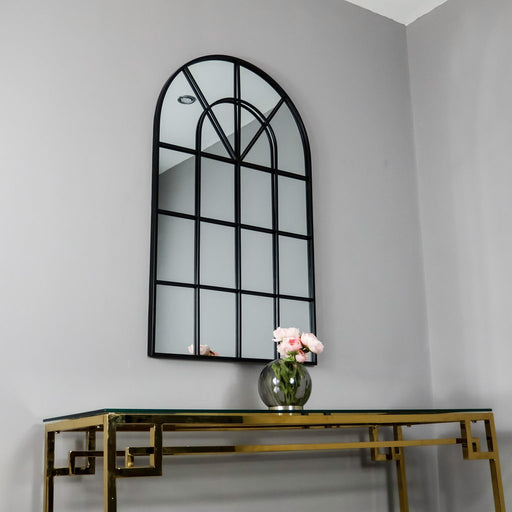 Black Arc Rome Grid Mirror - Modern Home Interiors