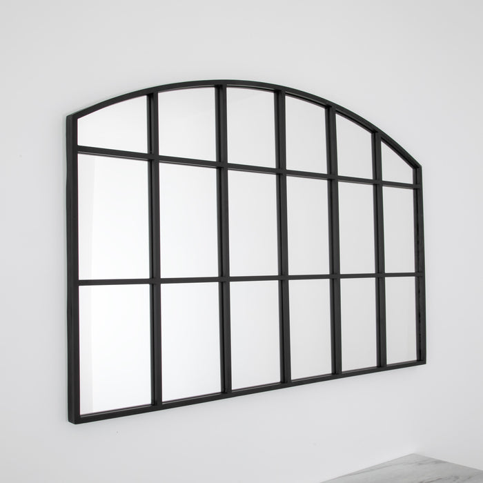 Horizontal Grid Arch Mirror - Black - Modern Home Interiors
