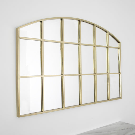 Horizontal Grid Arch Mirror - Gold - Modern Home Interiors