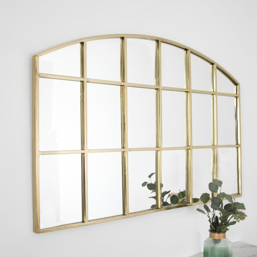 Horizontal Grid Arch Mirror - Gold - Modern Home Interiors
