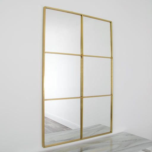 Brooklyn Gold Window Grid Mirror - 120 x 80cm - Modern Home Interiors
