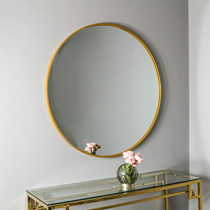 Gold Brooklyn Round Mirror - Medium - Modern Home Interiors