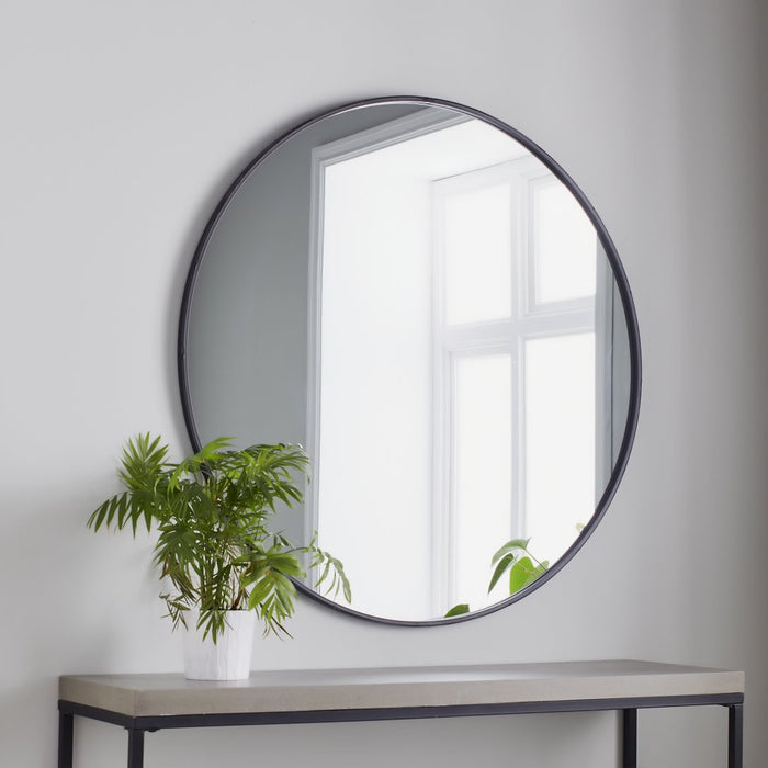 Black Brooklyn Round Mirror - Medium - Modern Home Interiors