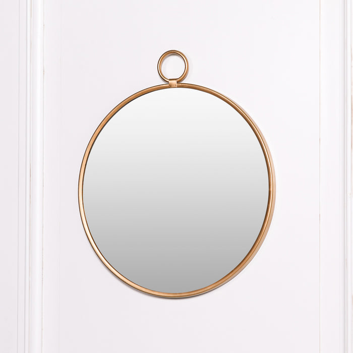 Gold Round Hook Wall Mirror