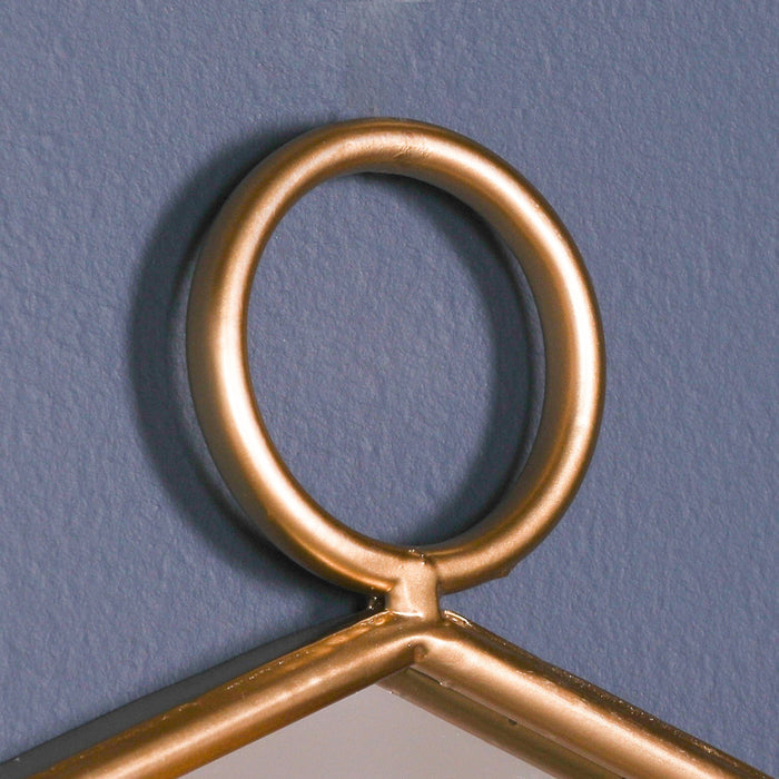 Gold Rectangular Hook Wall Mirror