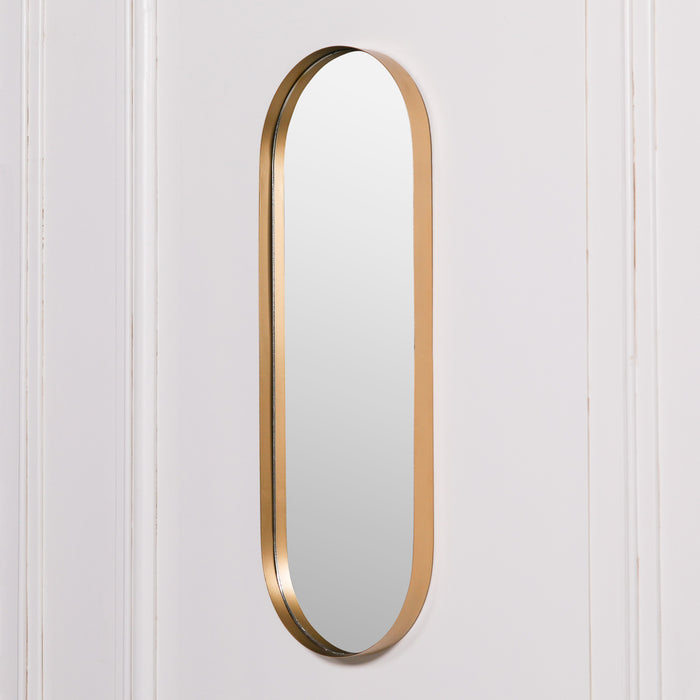 Gold Slim Oval Wall Mirror 75cm