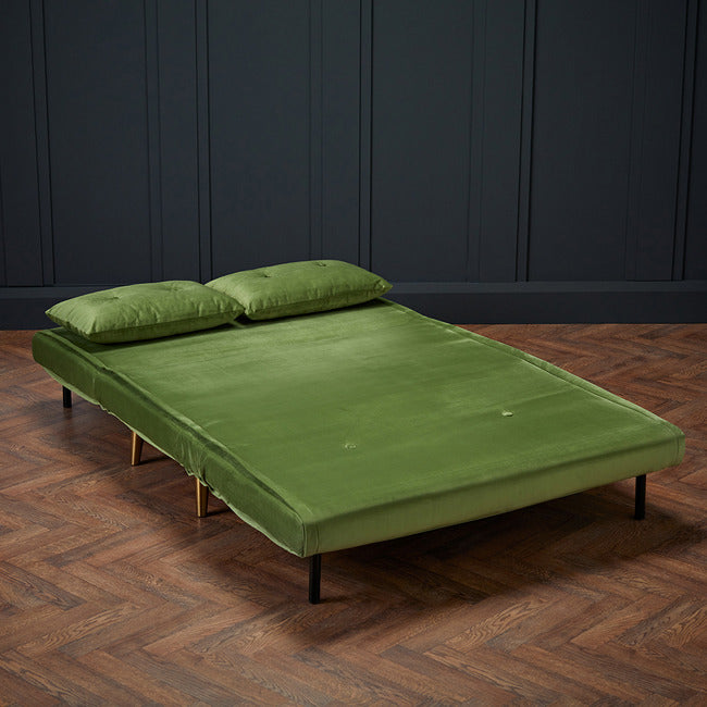 Madison Plush Velvet Sofa Bed - Green