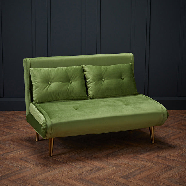 Madison Plush Velvet Sofa Bed - Green