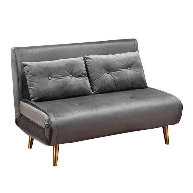 Madison Plush Velvet Sofa Bed - Grey