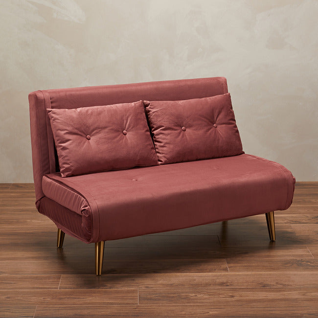 Madison Plush Velvet Sofa Bed - Pink