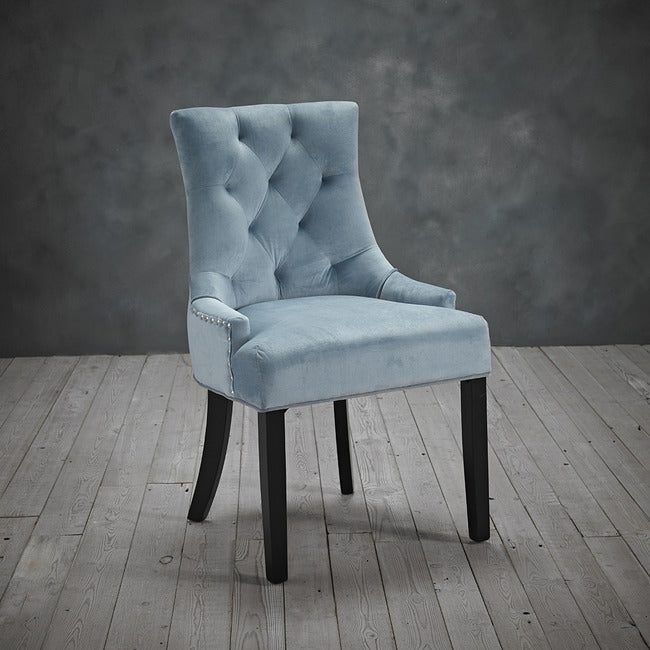Morgan Blue Fabric Knockerback Dining Chair
