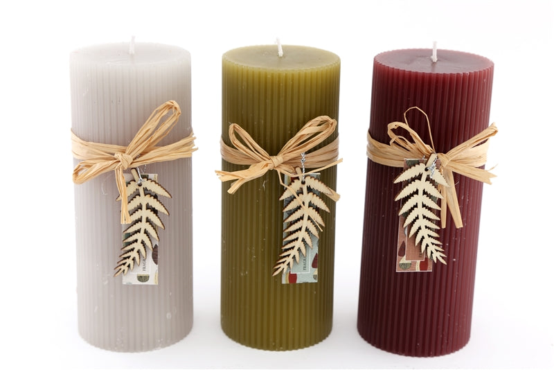 Stripped Tall Pillar Candle 3 Assorted