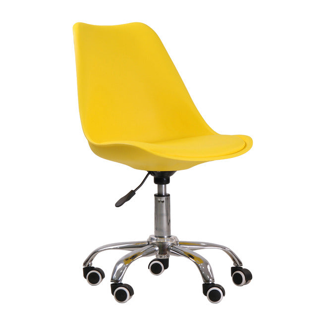 Orsen Swivel Office Desk Tub Chair Faux Leather 5 Chrome Leg Design