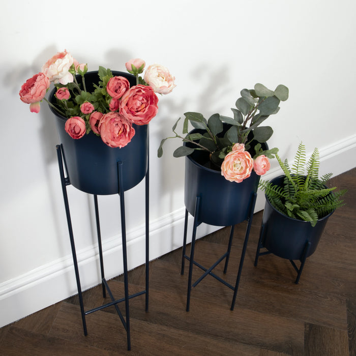 plant pot stilts Stilts Navy Blue Plant Holder