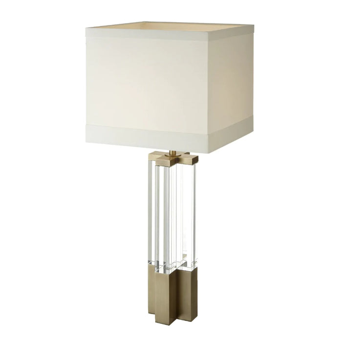 Eldmar Antique Brass Crystal Table Lamp
