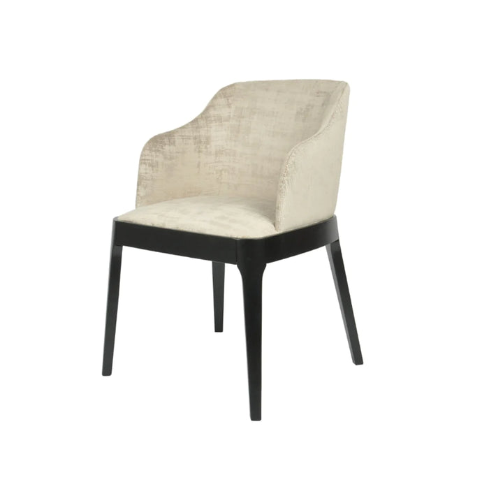 Venosa Velvet Texture Chair - Natural and Black