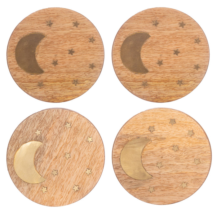 Crescent Moon Coasters - Set Of 4