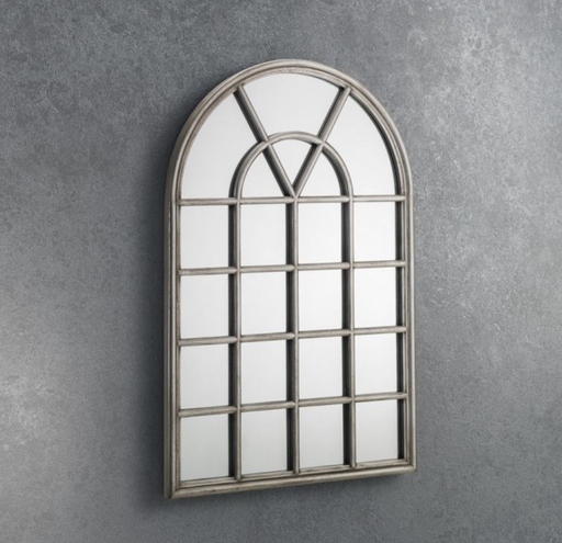 Opus Pewter Window Grid Mirror - Modern Home Interiors