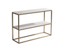 RV Astley Faceby Brushed Gold And White Bookcase - Modern Home Interiors
