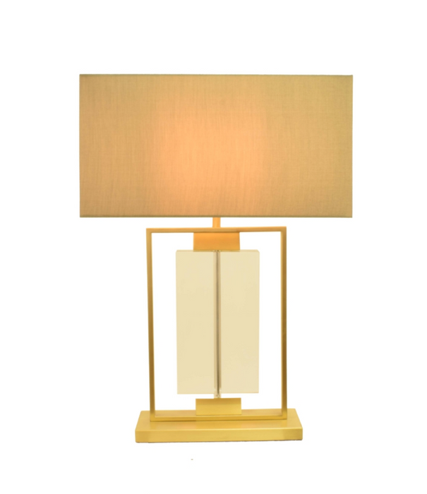 Ryston Table Lamp (Pale Gold & Crystal)