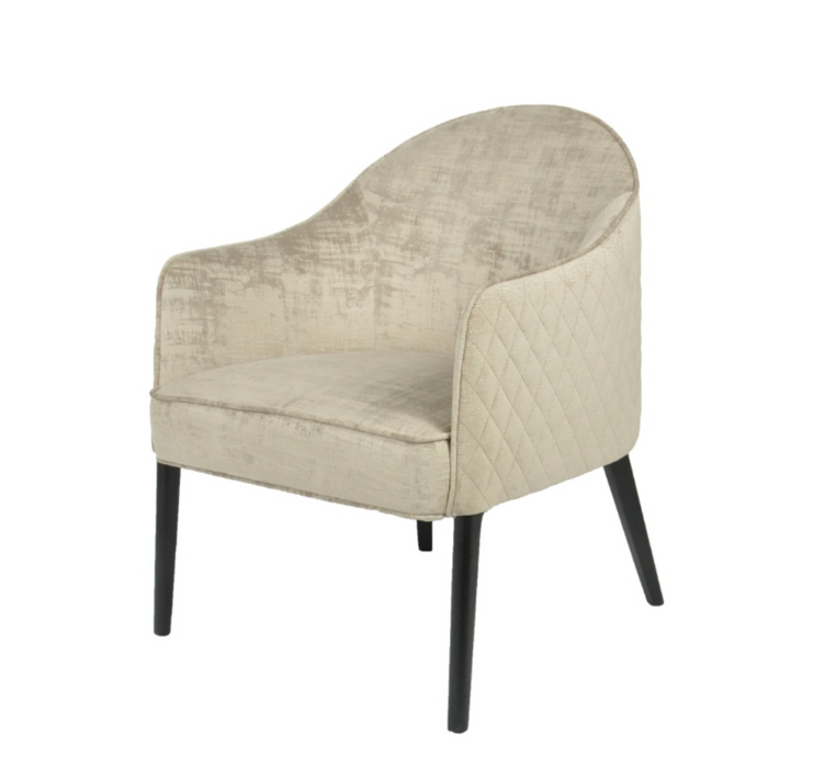Cosenza Chair Velvet Texture Effect Natural and Black
