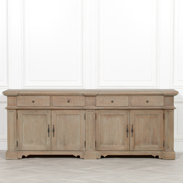 Rustic Classical White Cedar Wooden Sideboard 232cm