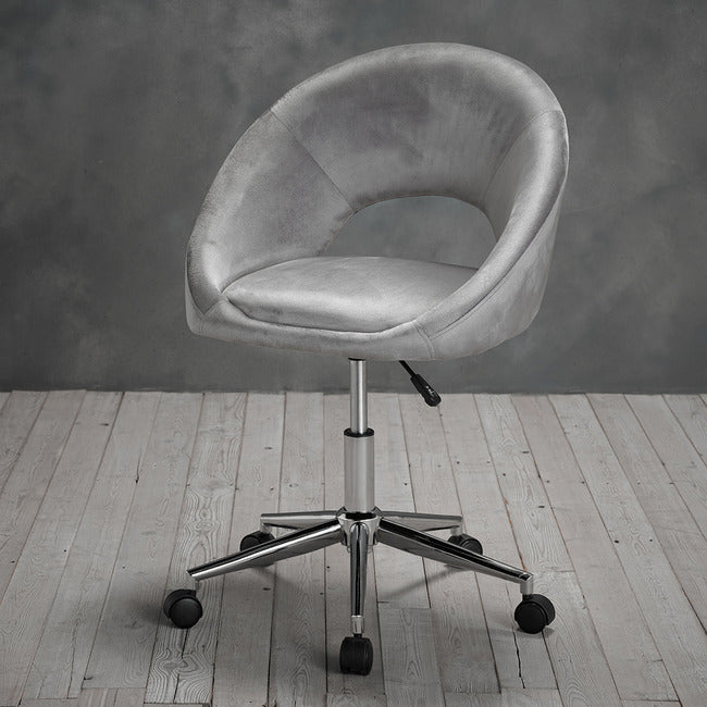 Skylar Grey Velvet Office Chair