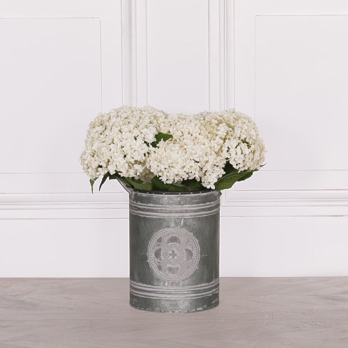 Metal Embossed Planter with Handles