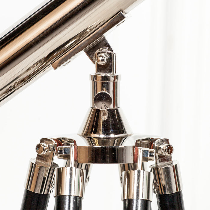 Nickel Plated Telescope on Wooden Stand - Modern Home Interiors