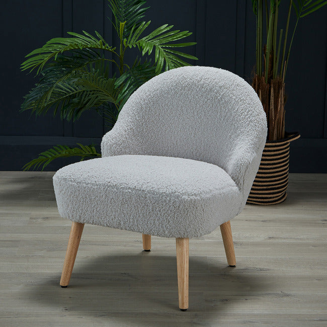 Ted Cloud Bobble Boucle Chair Grey / White