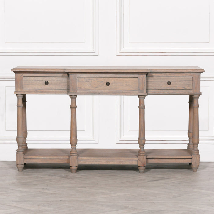Rustic Wooden Breakfront Console Table 152cm
