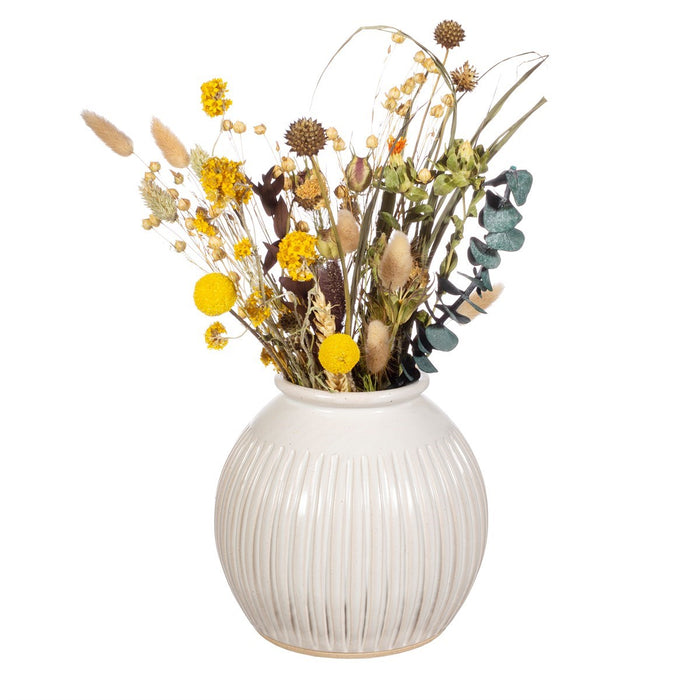 Grooved Vase Large White