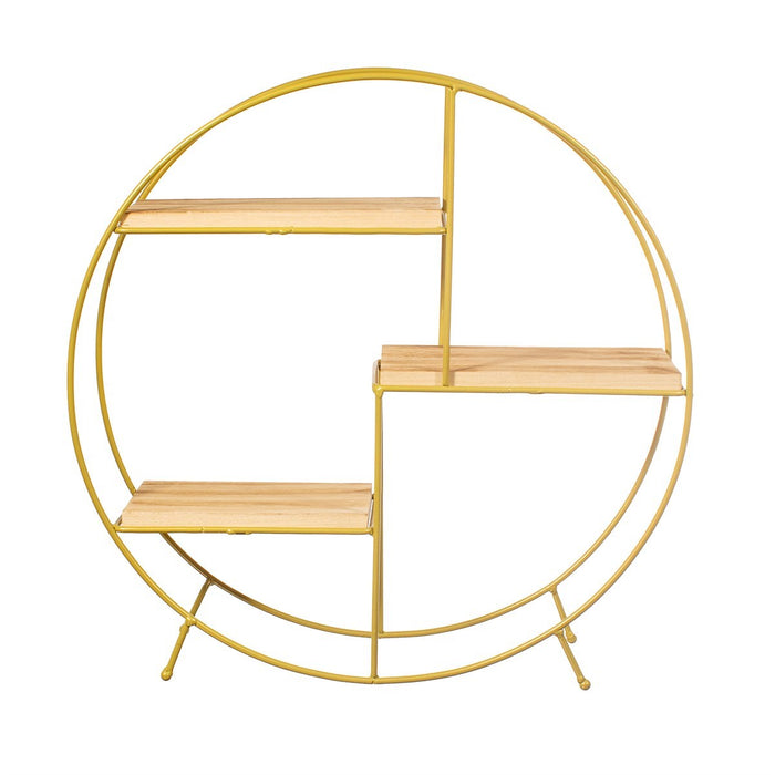 Stand Shelf Rounded Round Standing Shelf - Antique Gold | Modern Home Interiors