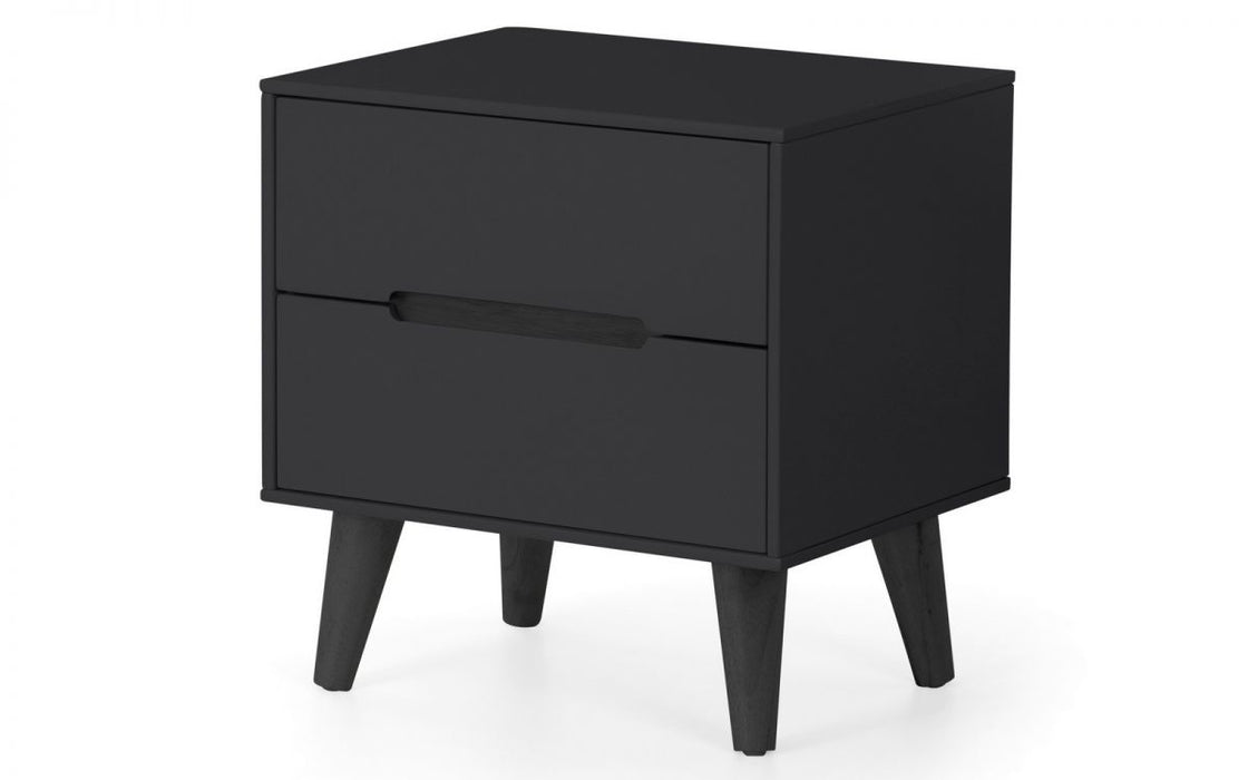 Alicia 2 Drawer Bedside - Anthracite - Modern Home Interiors