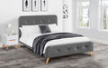 Astrid Curved Fabric Bed - Grey Linen - Modern Home Interiors