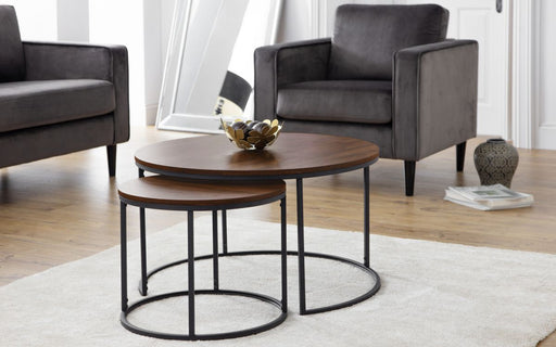 Bellini Round Nesting Coffee Tables - Walnut - Modern Home Interiors