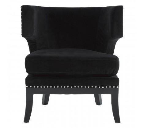 Kensington Black Velvet Townhouse Chair - Modern Home Interiors