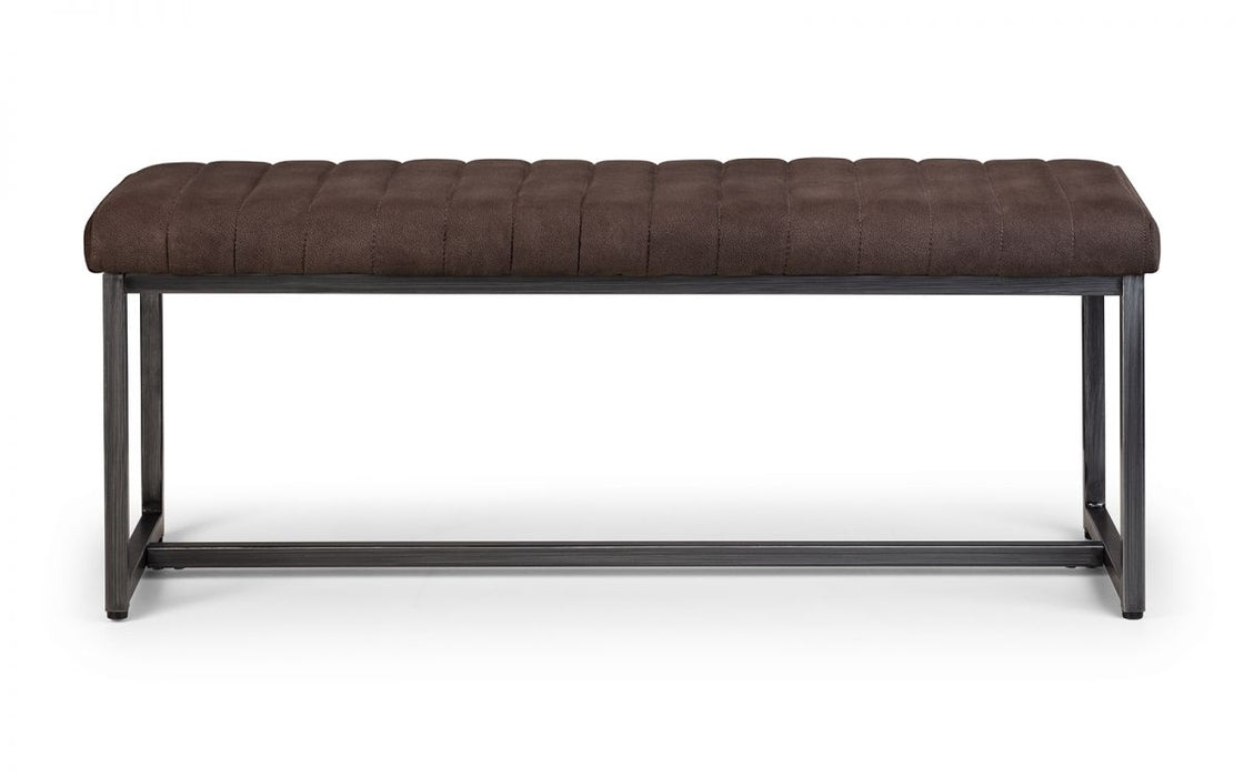 Brooklyn Upholstered Bench - Charcoal Grey Suede