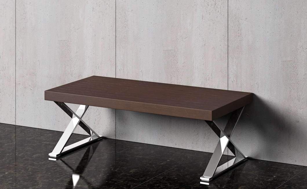 Xen Coffee Table - Walnut & Stainless Steel - Modern Home Interiors