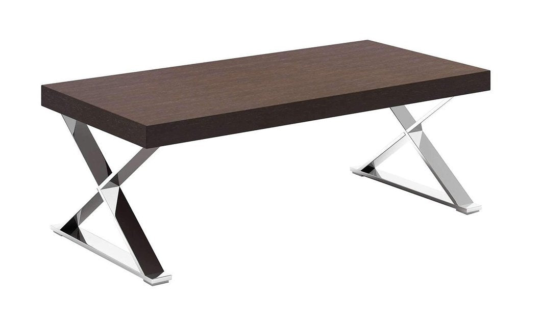 Xen Coffee Table - Walnut & Stainless Steel - Modern Home Interiors