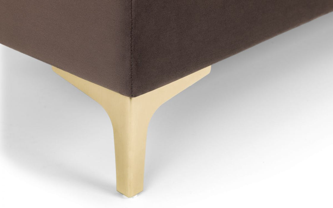 Deco Brown Truffle Velvet Blanket Box with Gold Feet - Modern Home Interiors