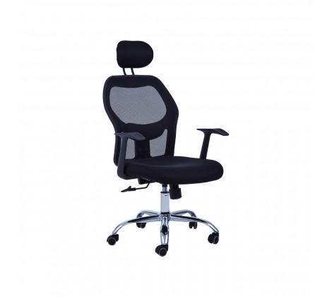 Black Home Office Chair With Black Arms And 5-Wheeler Base - Modern Home Interiors