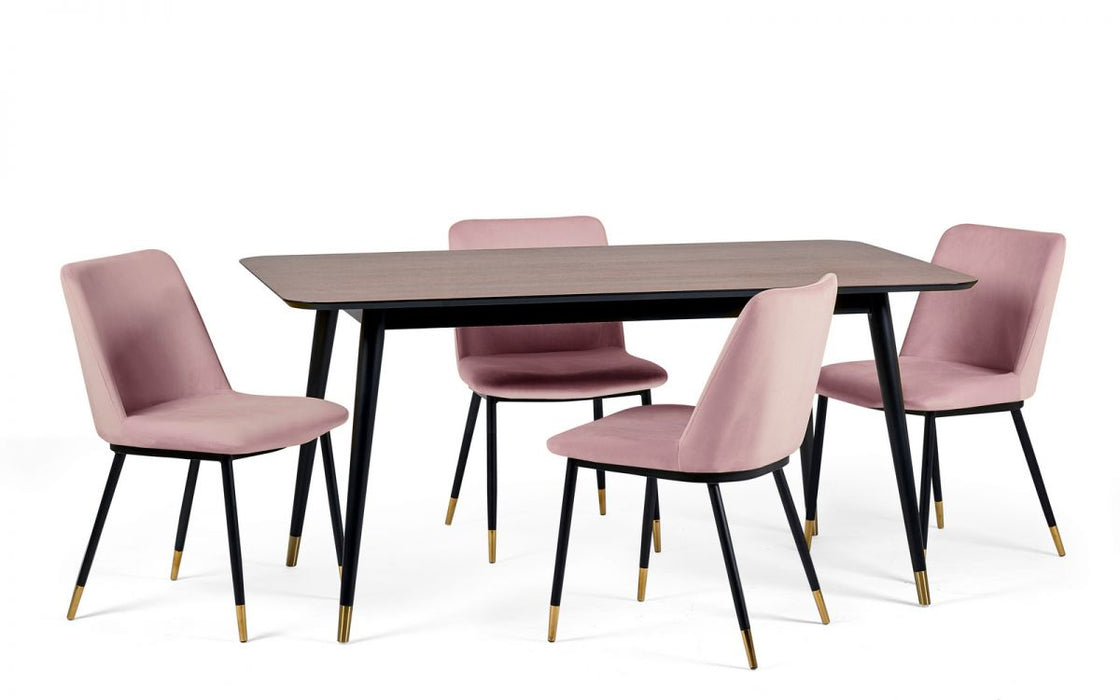 Findlay Rectangular Table & 4 Delaunay Dusky Pink Chairs