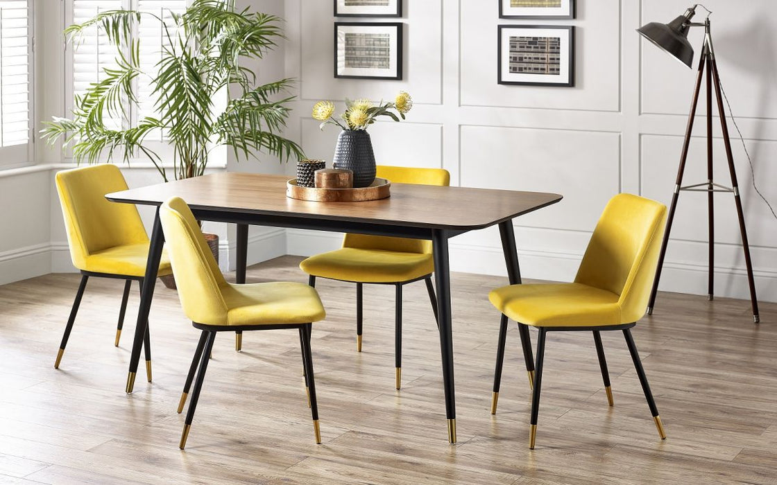 Findlay Rectangular Table & 4 Delaunay Mustard Chairs
